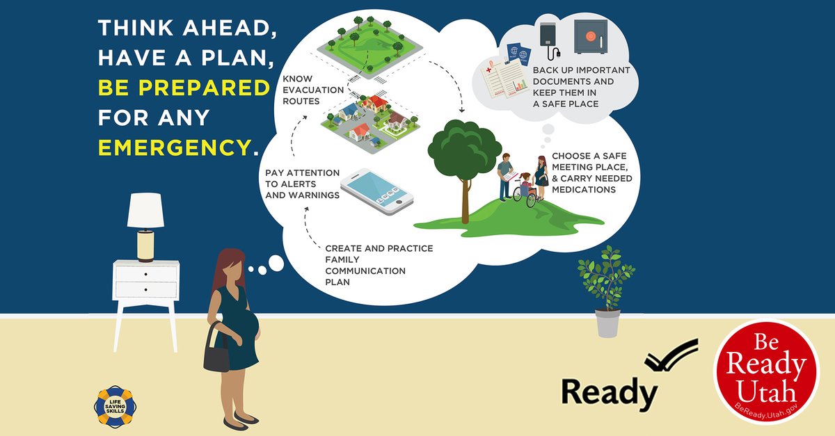 #Prepare for an emergency: You need to #MakeAPlan to prepare yourself and your family for a disaster. Think ahead, have a plan, and be prepared. Visit BeReady.Utah.gov and Ready.gov to learn what you can do now so you don’t have to worry later.