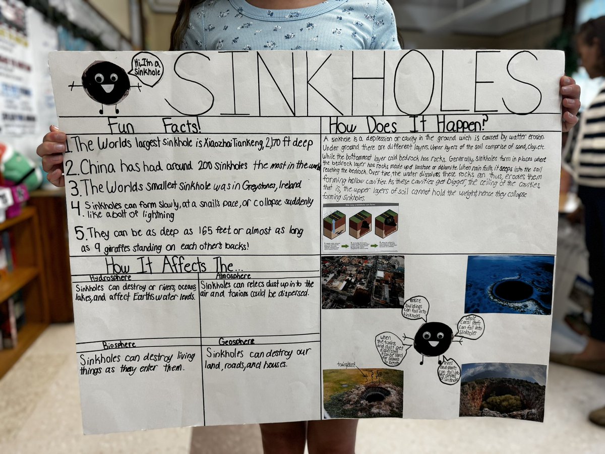 Hatton4Jillian's tweet photo. Check out our amazing students showcasing their Earthβs Spheres projects! From blizzards to sinkholes, they explored natural disasters and creatively displayed their learning in the way that best suited them. So proud of their effort! π #EarthScienceExplorers @Pulaski_RCSD https://t.co/lVfprj5Etc