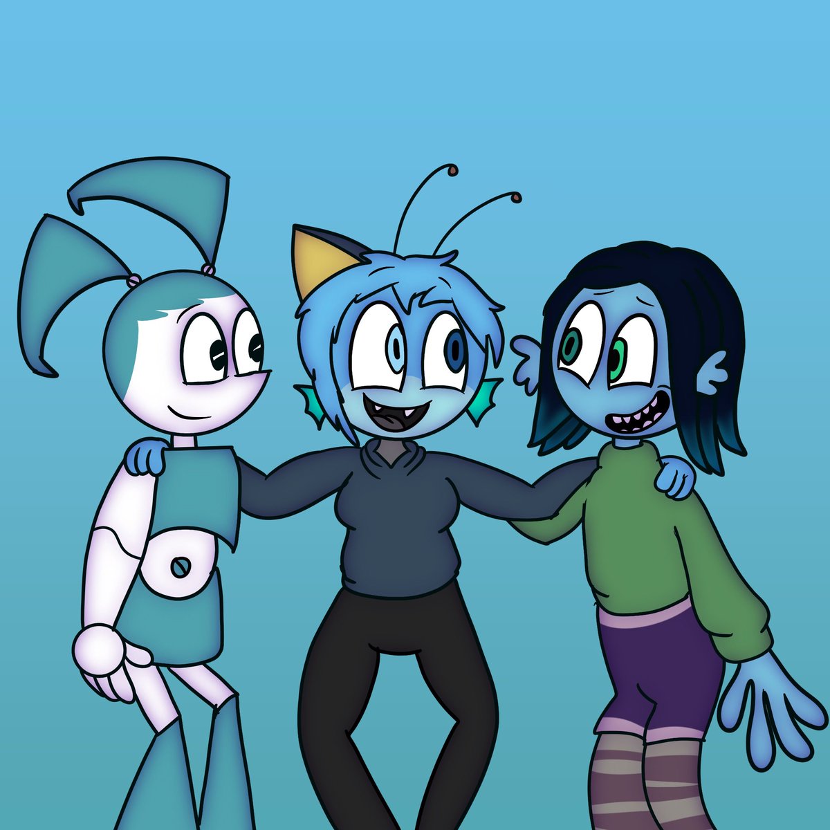 Since people compare my oc with ruby and jenny. I thought to draw the trio together 

#RubygillmanTeenageKraken #RGTK #Dreamworks #Mlaatr #Mylifeasateenagerobot #Oc #OriginalCharacter #Procreate