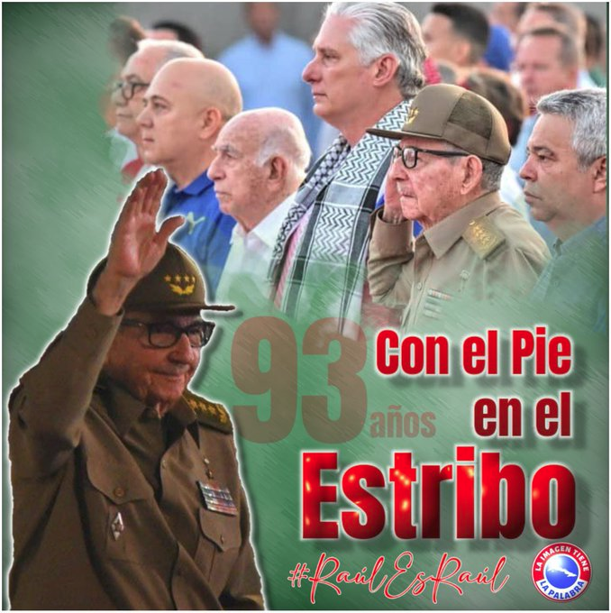 Próximo a su 93 cumpleaños, su brillo es propio y de luz larga, el GE Raúl Castro continua siendo merecedor del respeto y admiración que la  historia solo depara a los grandes hombres.
#Vivacuba
#RaulEsRaul