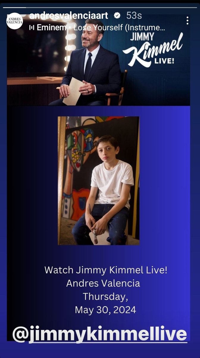 This is a must watch tomorrow may 30 as young Picazzo Andres Valencia will be with @jimmykimmel