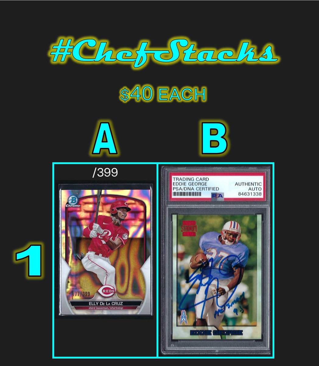 providence_chef's tweet photo. #ChefStacks Lot 49
$40 each
The Elly card looks a little funny because of the scanner. The background of the card photo switches from wall to seats and the scanner distorts it
Claim by letter/number or Last Name
RT's and Tags appreciated!
@HobbyConnector
@sports_sell
#TBBCrew https://t.co/jhutyaOdfF