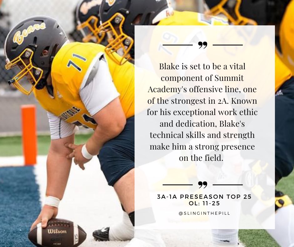 SlingintheP's tweet photo. Teaser for tomorrow’s article! The 3A-1A list begins! Paragraph on @sahsbears lineman #calebblake
📸: Brandon Fonda https://t.co/VzUGKPOEiI