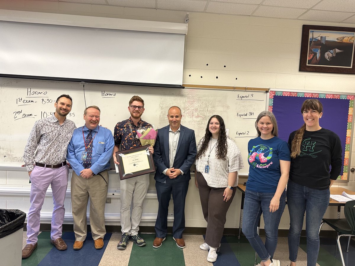 Congratulations to Nic Barker, Clover Hill HS, for being recognized as the CCPS World Language Novice Teacher of the year! ✨🎉 #leadccps #oneccps