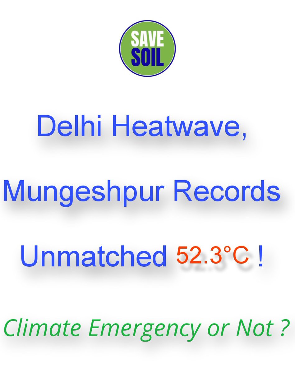 @AwasthiAwanishK @UpforestUp @myogiadityanath @CMOfficeUP @UPGovt @homeupgov Delhi Boils: Mungeshpur's Historic 52.3°C Temperature ! Delhi recorded its highest ever temperature at 52.3°C. This alarming spike at ~1.5°C of global warming raises serious doubts about human habitation in the region at 2°C. With the world rapidly approaching this threshold,