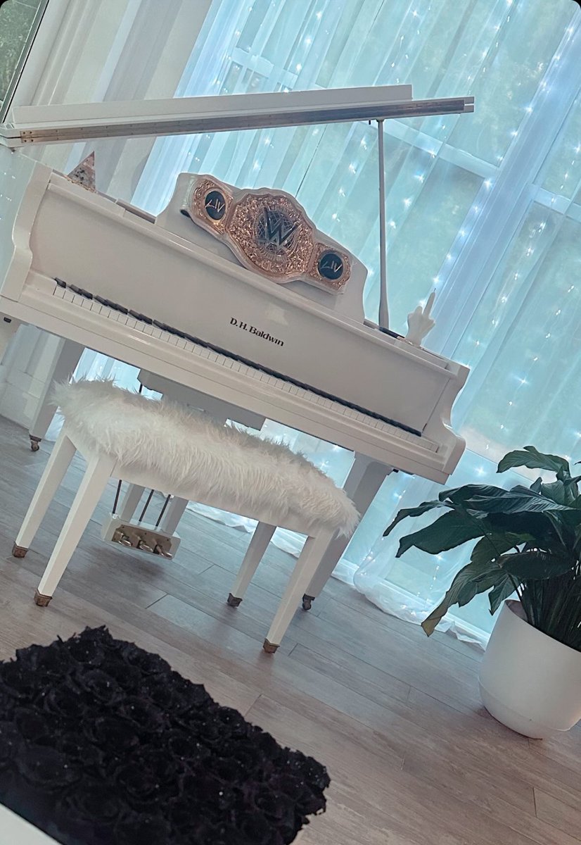 Liv Morgan has the women’s world title resting on a piano 🎹