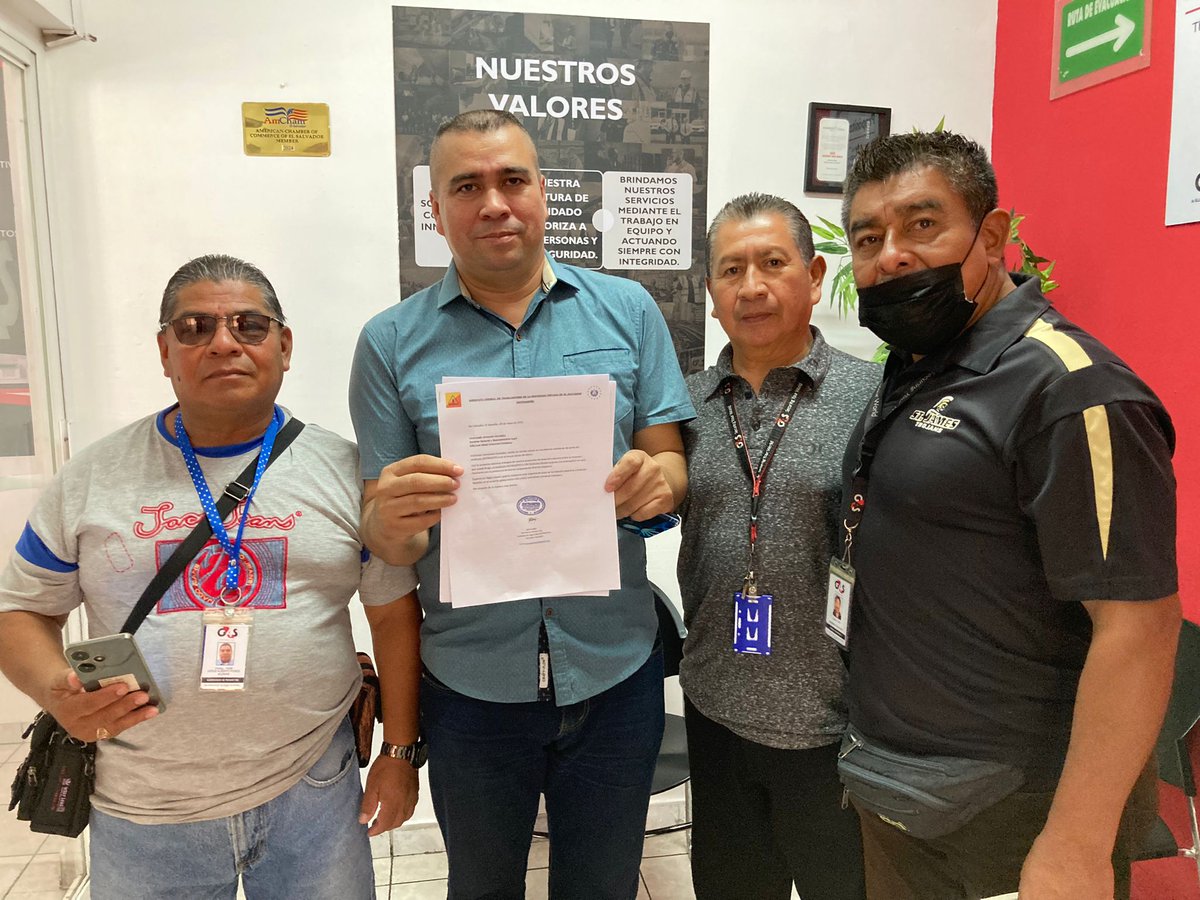 28 de mayo 2024 presentamos el acuerdo colectivo  para los trabajadorxs de G4S/an Allied Universal Company de El Salvador, de esta manera inicia un proceso que lleva como objetivo suscribir el primer acuerdo para avanzar en el mejoramiento de las condiciones de los trabajadores