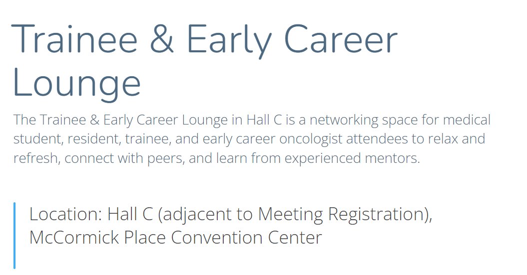 We are very excited about this year's new #TECLounge location with several new amenities we know you'll enjoy. In addition, #TECAG members and @ASCO staff have been working hard on an amazing program that you won't want to miss. 🔥 conferences.asco.org/am/trainee-ear…