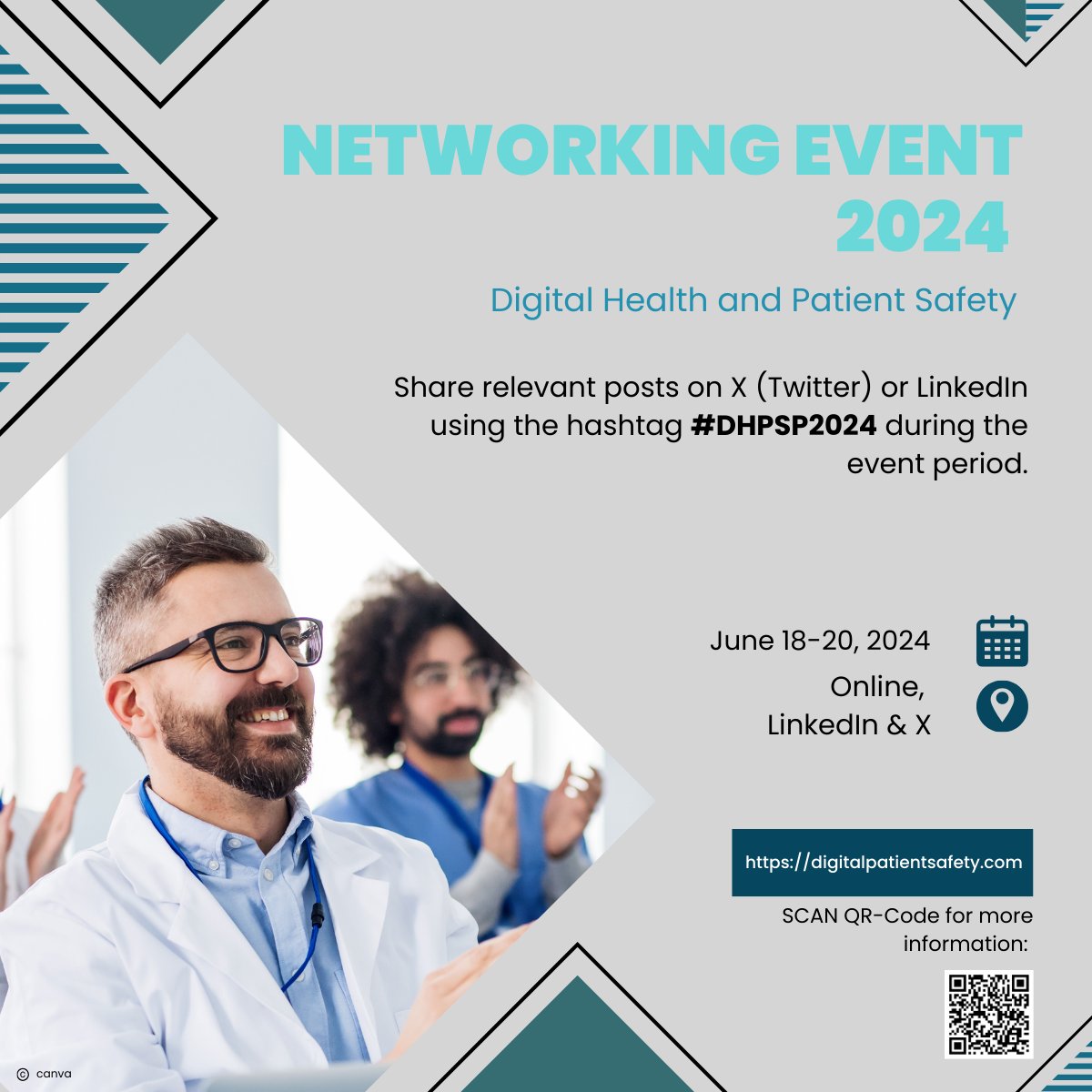 🌐 Join us for the DHPSP Networking Event 2024, where #DigitalHealth meets #PatientSafety!   Connect, collaborate, and innovate with us online from June 18-20 on X and LinkedIn.  📷 Your network is your net worth!   More Information: digitalpatientsafety.com/dhpsp-networki…… #DHPSP2024 #INPST