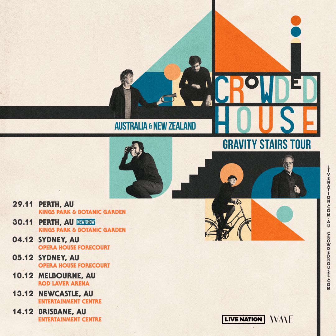 Hey now, hey now! Tickets to @CrowdedHouseHQ 'Gravity Stairs' Tour 2024 are on sale now from lvntn.com/CHTIX24