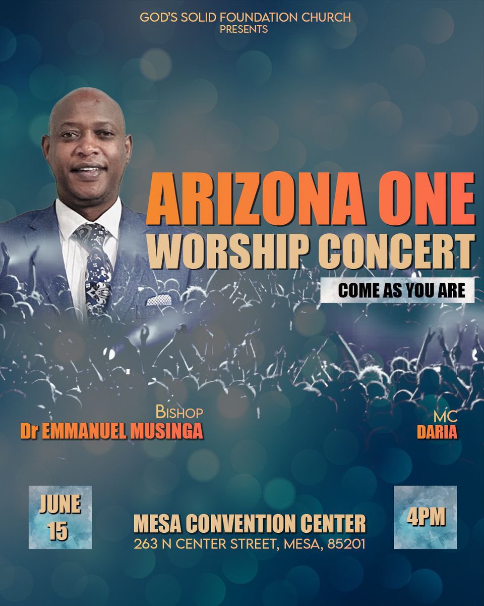 Dear Arizona Murahishiwe Arizona in one Worship Save the date