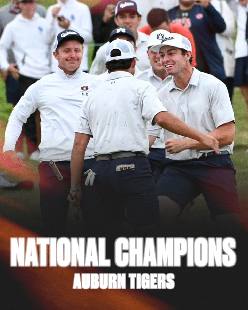 🏆 NATIONAL CHAMPIONS 🏆 The Auburn Tigers are bringing a title back to The Plains! 📸 @AuburnMGolf