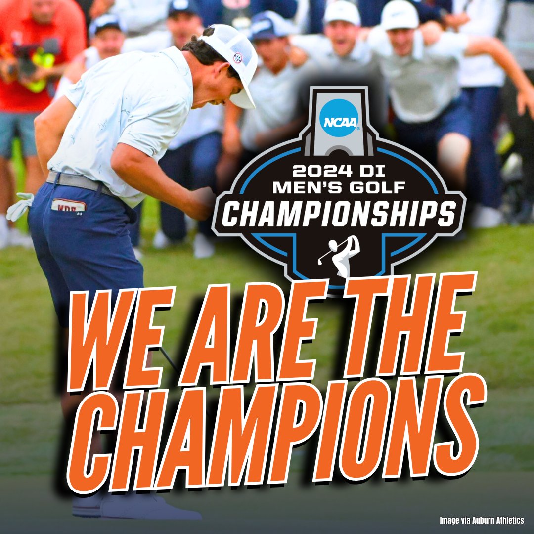 E2C_Network's tweet photo. 🏆 CHAMPIONS | Auburn Men's Golf wins its 1st NCAA Championship! #WarEagle https://t.co/ocAKTReW0T