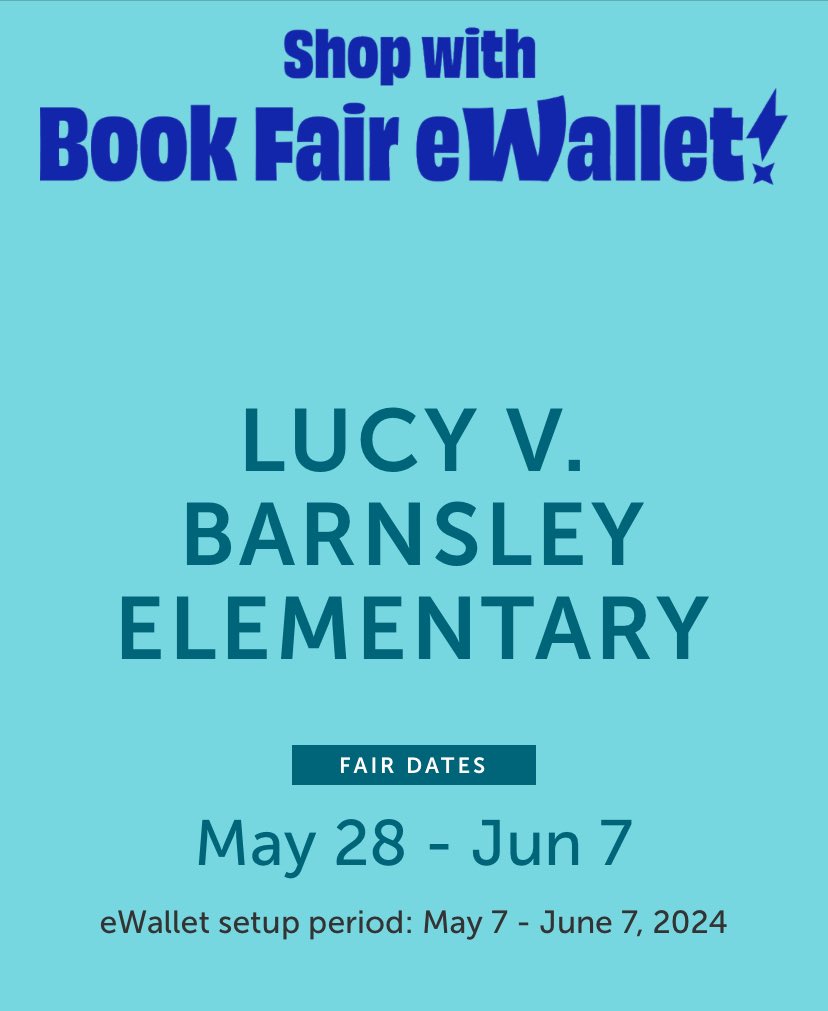 Our Book Fair is this week, May 31st to June 7th
Set Up an e-Wallet 💳 Students can shop without cash for a smoother experience.

Unicorns, gnomes, and fairies are waiting to guide you through an enchanting world of reading. See you there! ✨🦄

bookfairs.scholastic.com/content/fairs/…