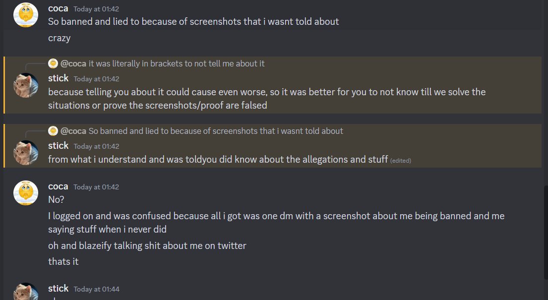 cocamc13's tweet photo. not even telling me about the accusations aswell trying to talk shit about me behind my back https://t.co/KZr8HFLEFj