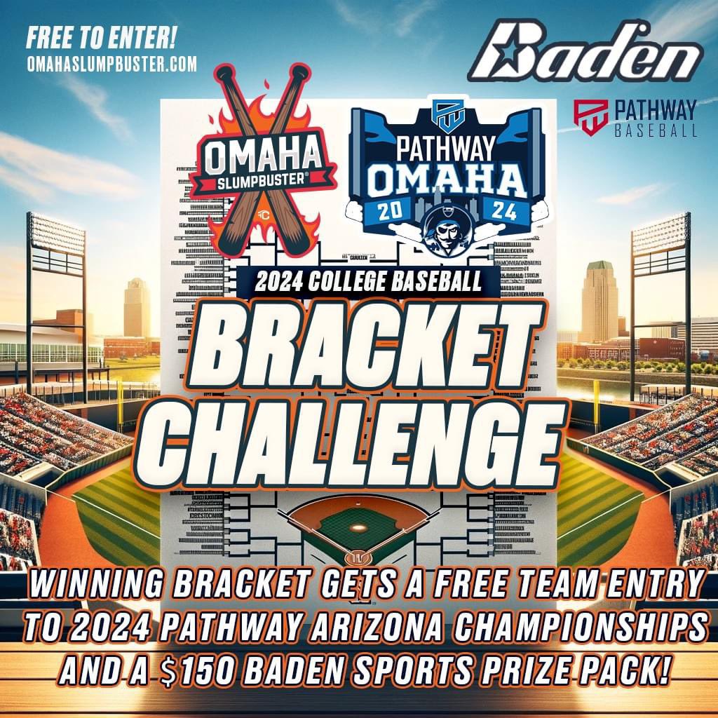 The 2024 College Baseball World Series begins Friday, May 31! Fill out your free bracket to enter the contest to win a free entry to Pathway Arizona Championships ($1950 value) and $150 Baden Sports gift card!

📝⚾️👉👉 bit.ly/CWSBrackets

#NCAABaseball x #MCWS