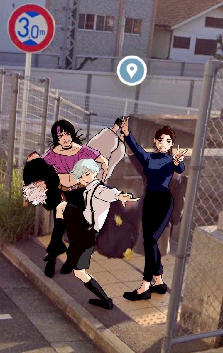 Here’s mine 😖🙏 Shoko and the Gang retrieving their secret weapon. 🙄 めんご🙏😉 #jjk261 #jjk #gojo #shoko #kirara #sukuna #yuta #JUJUTSUKAISEN