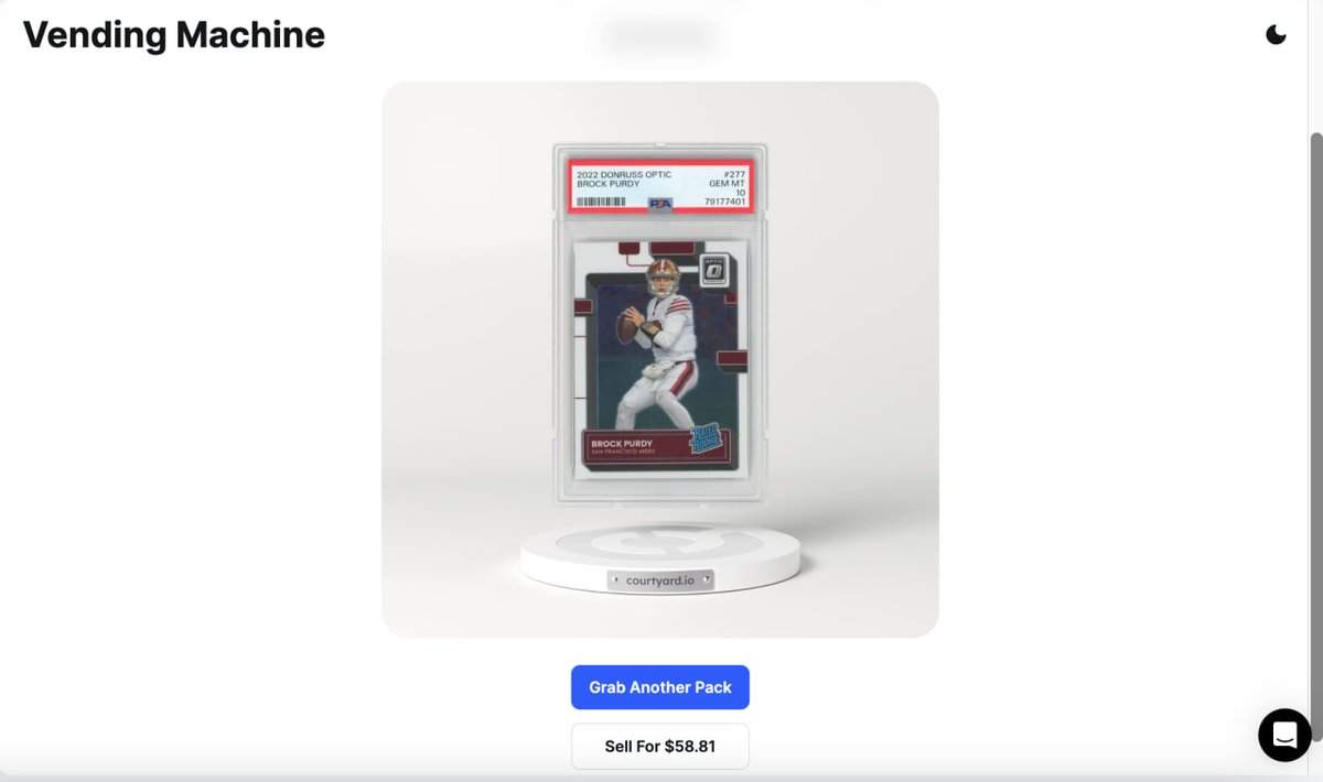 love the vending machine feature @Courtyard_NFT You buy a random pack of sports/pokemon cards (uses @chainlink) rip the pack & they give you an instant offer in $USDC at 70% of its value cool example of using crypto to create an experience that web2 companies can't match