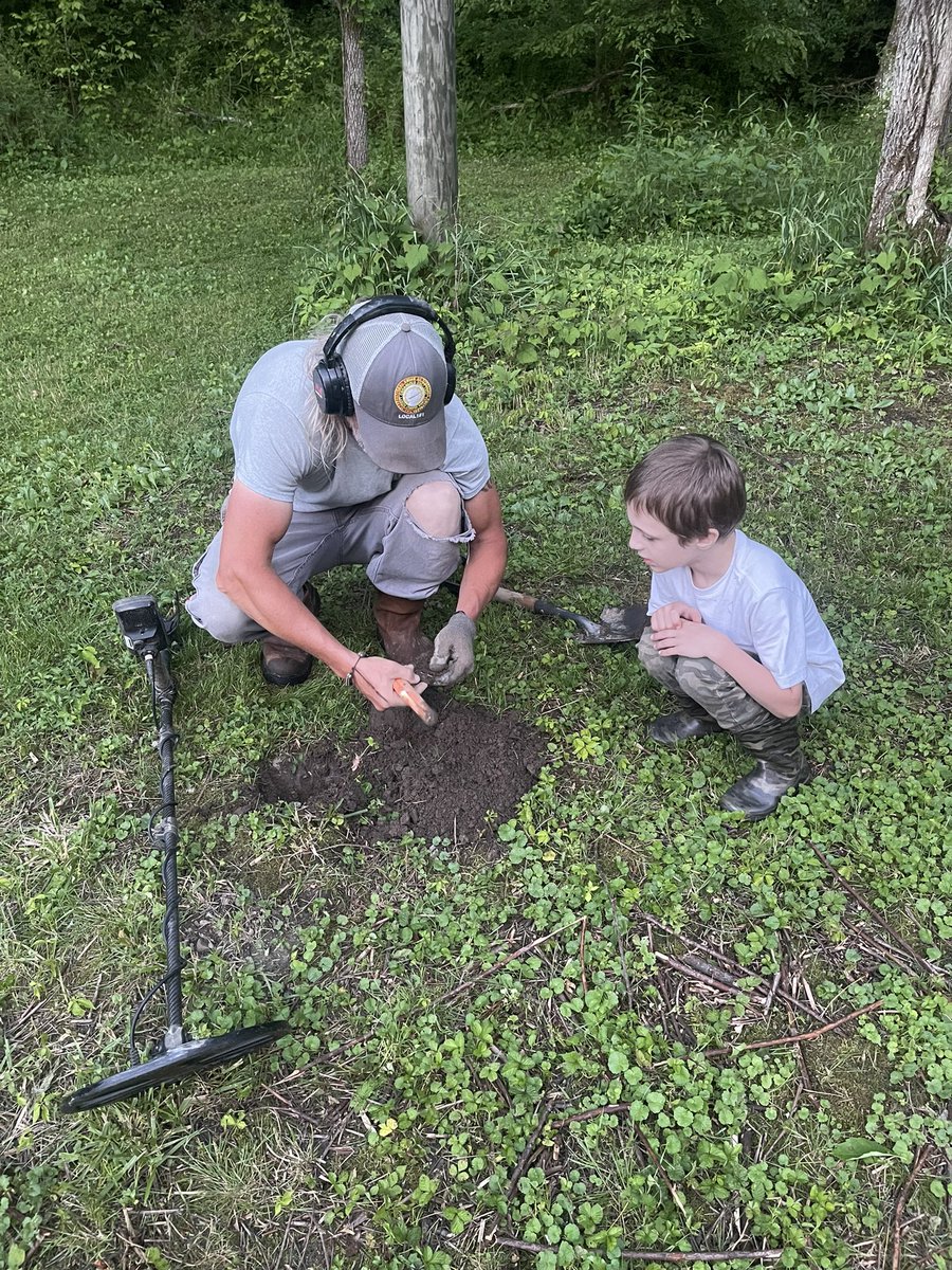 My 2 favorite men in the world! 🥰😍 Jonathan is getting into his daddy’s new hobby, metal detecting. My husband found some awesome stuff!!! Our boy just likes finding coins. 🤷🏼‍♀️🥹 #MyLittleFamily #Blessed