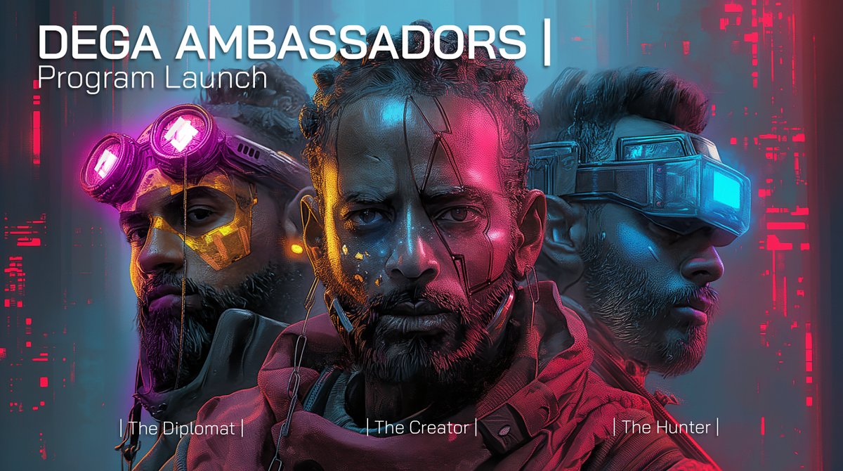 The @DEGA_org Ambassador Program is BACK!!! Choose your path on the journey through #DEGA Realms 👉 

🌟 Creator
🌟 Diplomat 
🌟 Hunter

Join the revolution in #Web3 development by joining Discord.gg/Dega

Link ⛓️ degaambassadorprogram.notion.site/DEGA-Ambassado…

Blog 📫 blog.dega.org/the-dega-ambas…