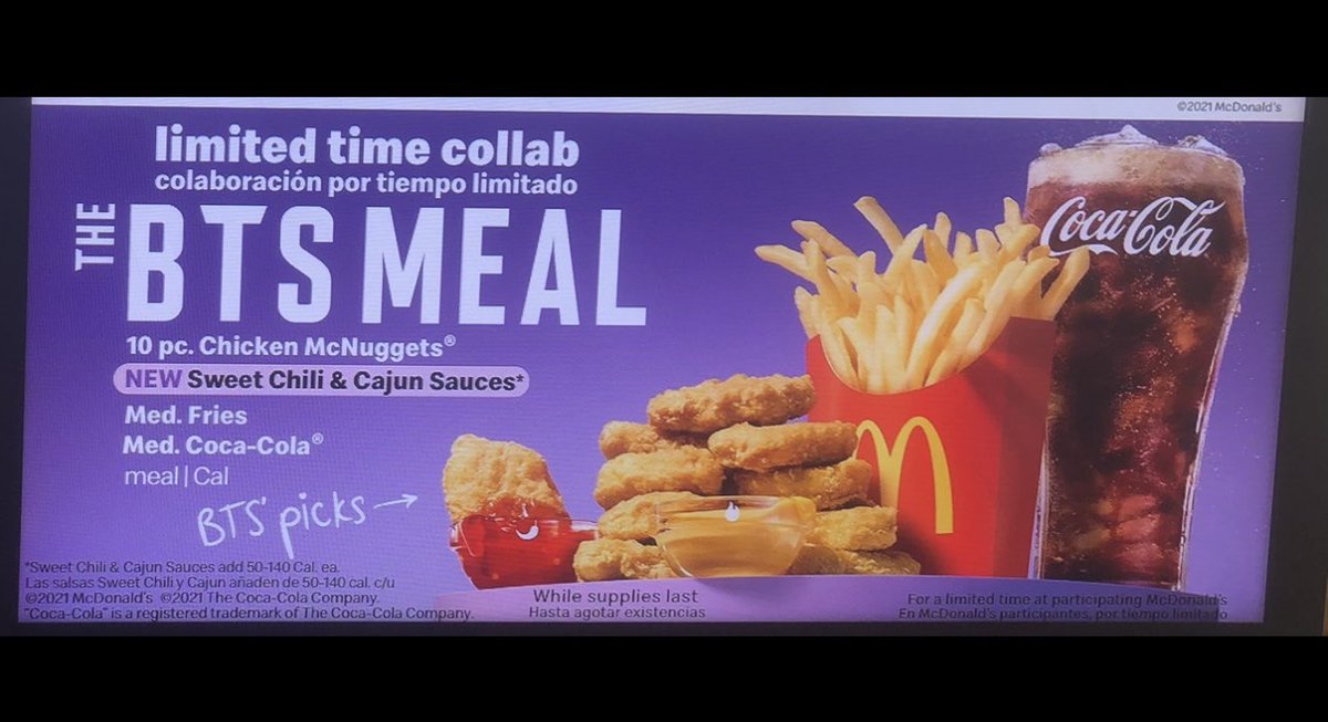 Remember this from a couple years ago? 
I could go for The BTS Meal right now! Lol! I did like those sauces! Sweet Chili and Cajun. I have all the bags still. I do hate we didn’t get the cups and boxes in the USA! 💜 #bts #mcdonalds #thebtsmeal #cajunsauce #sweetchilisauce