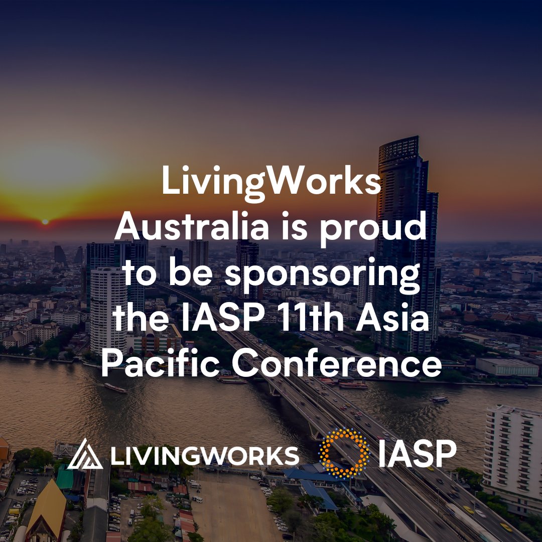 🤝LivingWorks is thrilled to announce our sponsorship of the 11th @IASPinfo Asia Pacific Conference in Bangkok next wk!  👇

⭐Pre-conference safeTALK workshop 
⭐Presenting on Dr Mort Silverman's #LivingWorks #SuicideFirstAid literature review
⭐Proudly supporting LW #Trainers!