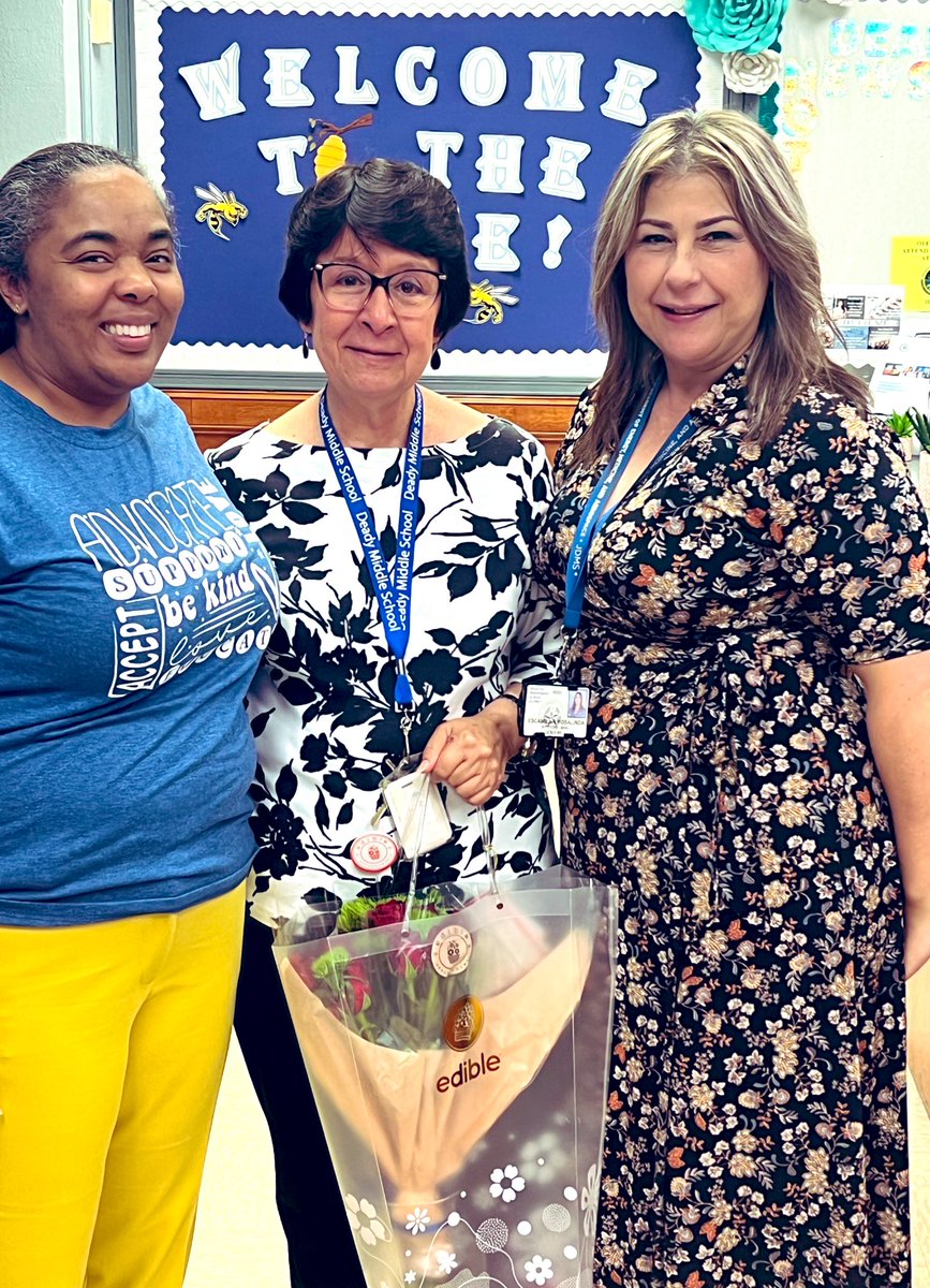 GameChangingEd's tweet image. Today the @AEMA_JDMS family said goodbye to Ms. Gutierrez after serving the students and community for 22 years. Happy retirement 🎉  from the Hornet Hive 🙏🏾
