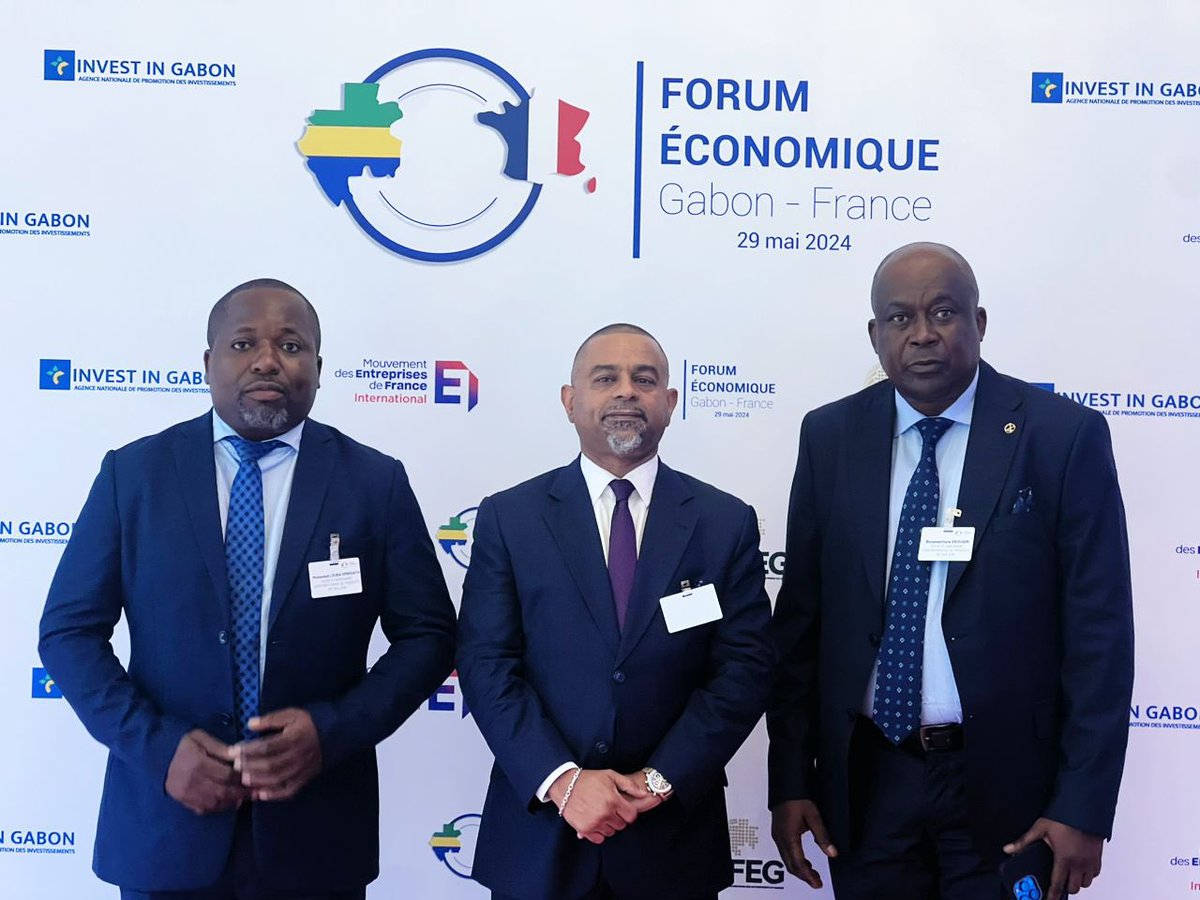 SGEPP_GABON's tweet photo. [Forum Économique Gabon-France]

Une délégation de la #SGEPP conduite par son Directeur Général Monsieur #Yvon_TCHICOT, a pris part au Forum Économique Gabon-France qui s’est tenu à Paris (France), ce mercredi 29 mai 2024, sous le thème « un nouveau partenariat économique ». https://t.co/8FAvMLlZFd
