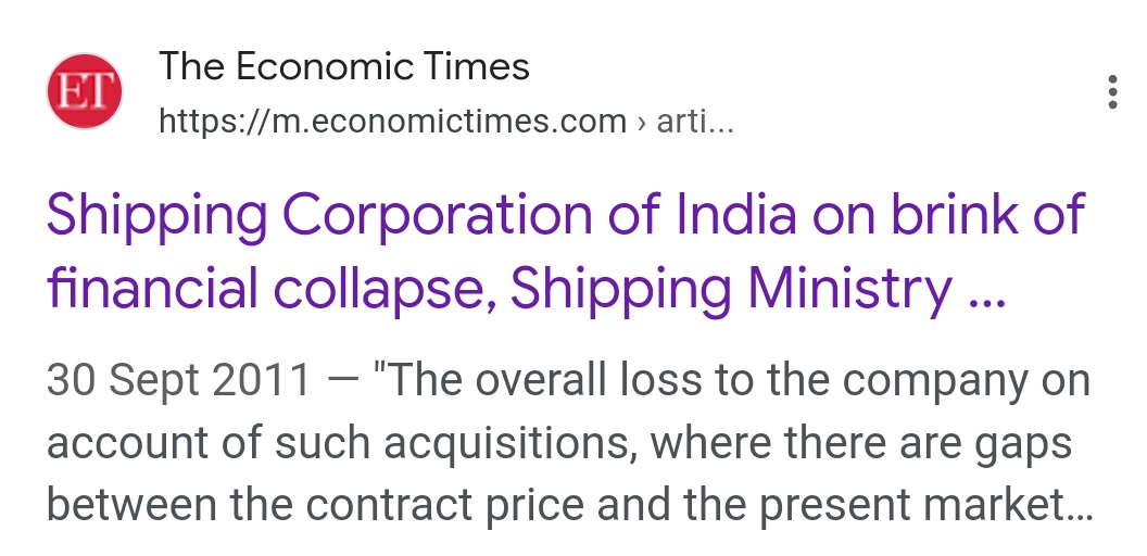 @AbhishBanerj It's always a double edged sword for Modi. From PSU ko bech diya to thriving PSUs are not good for the economy. Bechenge toh bologe k bech diya so are they hinting at Collapsing PSUs are good for the economy? 2011: Shipping Corporation of India was on the brink of collapse
