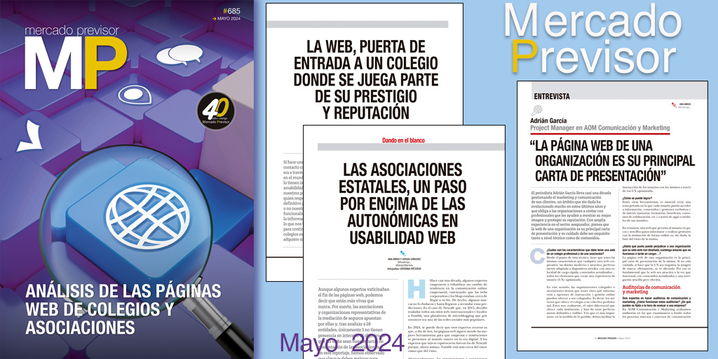 🔝 #Revista #MercadoPrevisor de mayo: 🔍 #Análisis de las #Webs de los Colegios y Asociaciones de Mediadores 🎙️#Entrevista a Adrián García de @AOM_Digital 🔝 La #información más útil para la #mediación y el sector #Seguros #Noticias #Reportajes 📲 mercadoprevisor.es/version-digita…