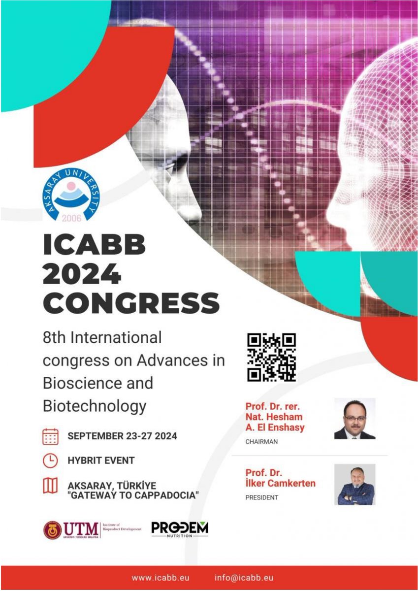 8. Uluslararası Biyolojik Bilimler ve Biyoteknolojide Gelişmeler Kongresi 🗓️23-27 Eylül 2024 📍Aksaray Üniversitesi 🔗icabb.eu #ASÜ #Aksaray #AksarayÜniversitesi