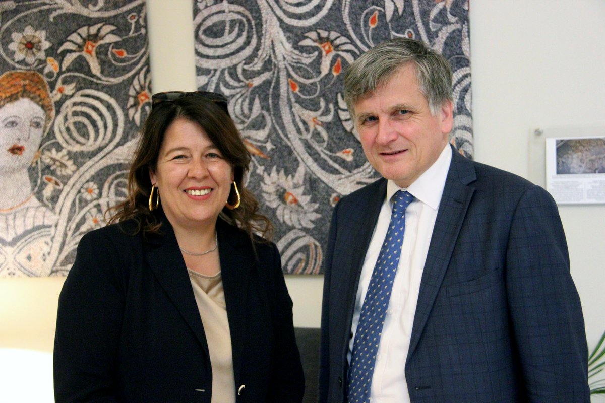 'Pleasure meeting Lara Scarpitta @LScarpitta_OSCE, OSCE Senior Advisor on Gender Issues. Fruitful talks on advancing #genderequality and #women's empowerment in Albania🇦🇱. Committed to tackling gender-based violence and promoting #peace and #security agenda' - Amb. Michel Tarran.