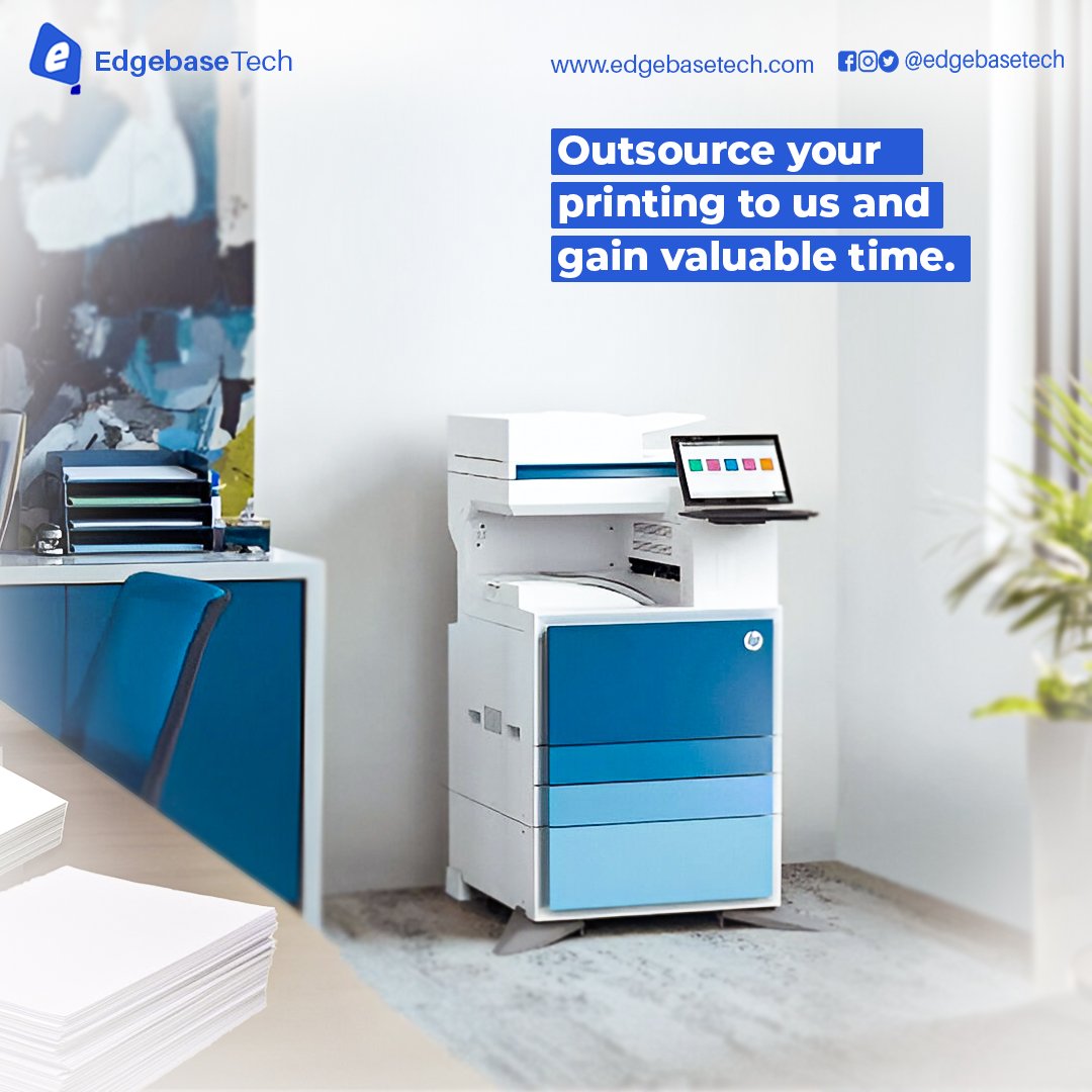 EdgebaseTech's tweet image. Don&apos;t let printing eat into your day.  

Outsource to Edgebase Technologies and reclaim your valuable time. We&apos;ll handle the ink, and you focus on what matters. 🤭

#managedprintservices
#mps 
#EdgebaseTech 
#edgebasetechnologies 
#workflow