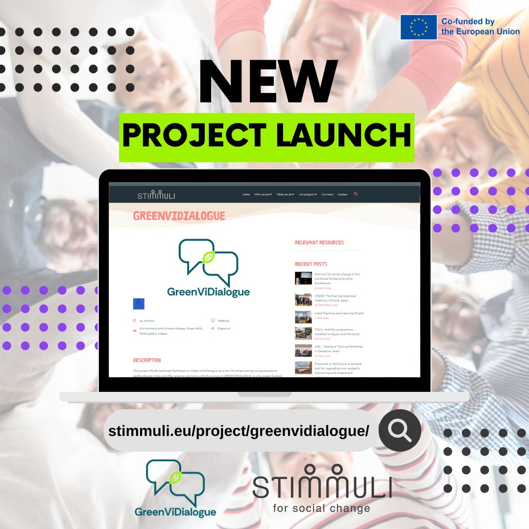 Exciting News: Our Project Website is Now Live
We're thrilled to announce the launch of #GreenViDialogue project on our website!
Don’t miss out to discover the project’s vision and objectives on Stimmuli's website 👉stimmuli.eu/project/greenv…

We'll be back with more news 🔜