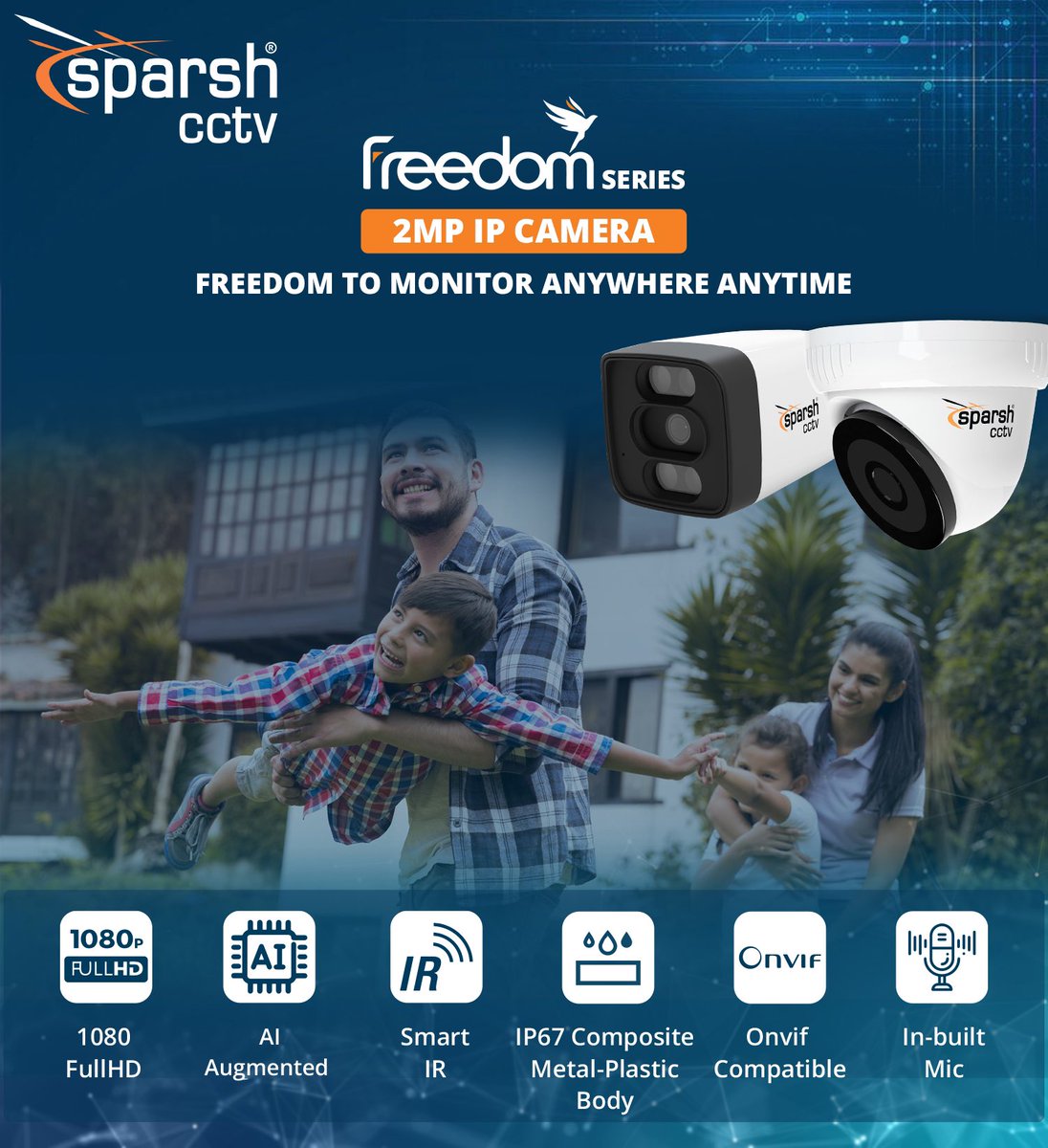 Sparsh_cctv's tweet image. The #SparshCCTV #FreedomSeries is
engineered with a robust metal enclosure, smart IR, an in-built mic, and #Altechnology.
Offering superior durability and performance, it&apos;s designed to thrive in India&apos;s diverse conditions. Proudly made in India, for India.
#BharatKaApnaCCTV