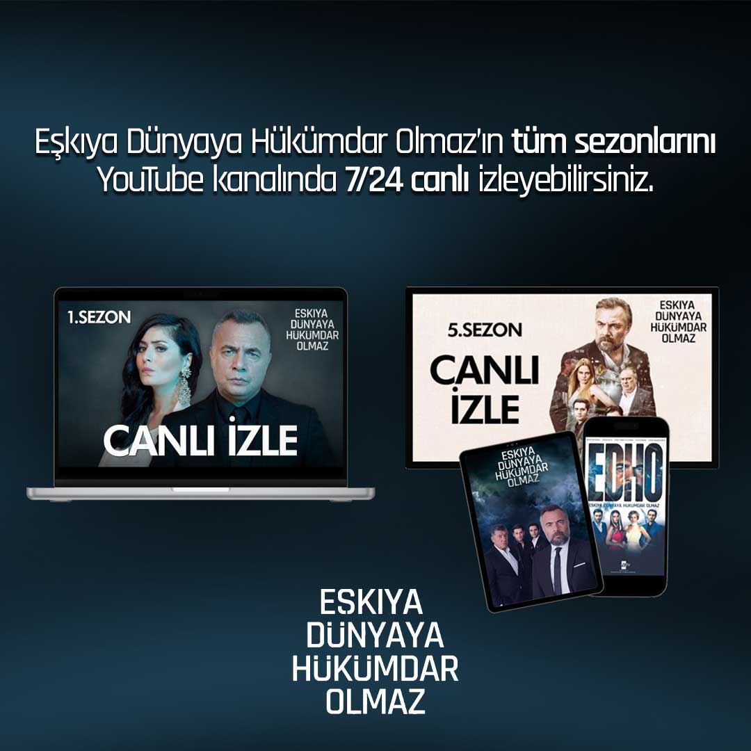 Eşkıya Dünyaya Hükümdar Olmaz’ın tüm sezonlarını YouTube kanalında 7/24 canlı izleyebilirsiniz.
👉🏻youtube.com/playlist?list=…