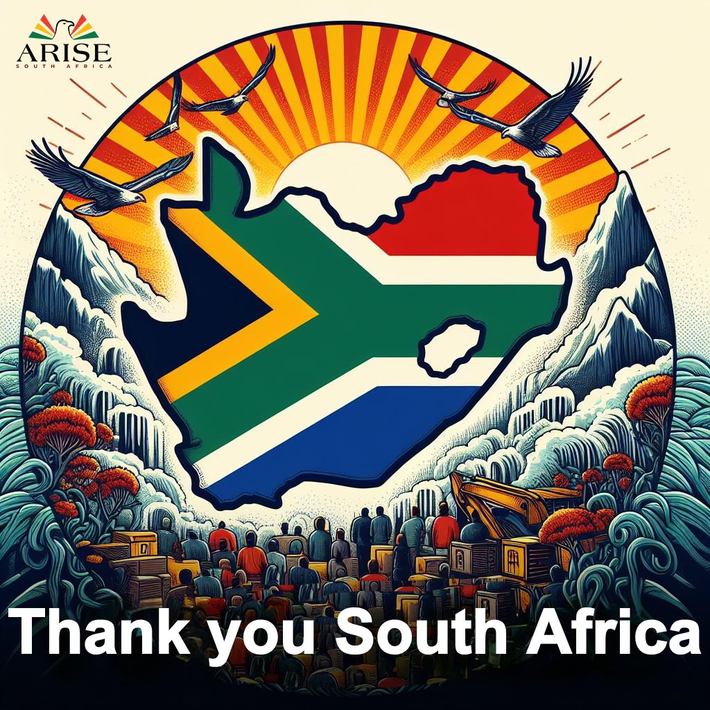 Thank you South Africa, we as Arise South Africa are deeply appreciative  🙏🏽.