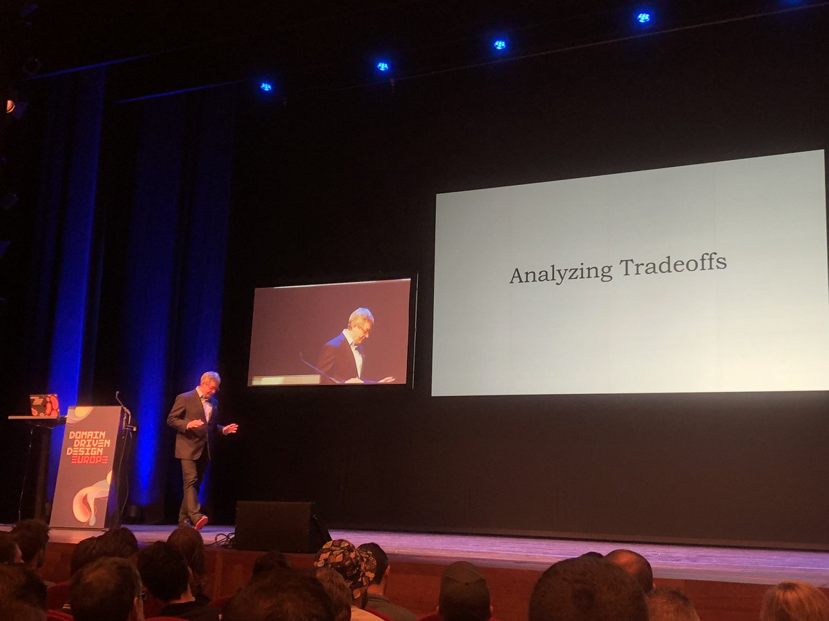 Excited to start the first <a href="/ddd_eu/">DDD Europe</a> conference day with <a href="/neal4d/">Neal Ford</a>’s keynote about trade offs in software architecture!