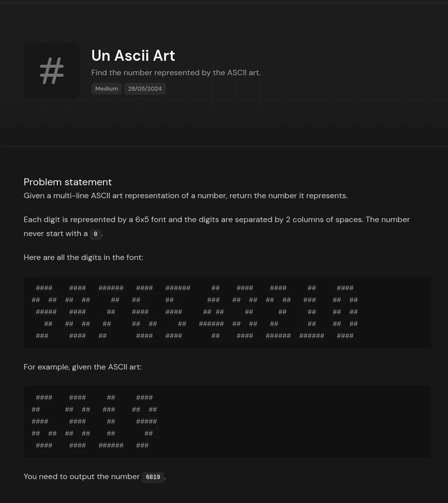 Un Ascii Art Jugly problem description