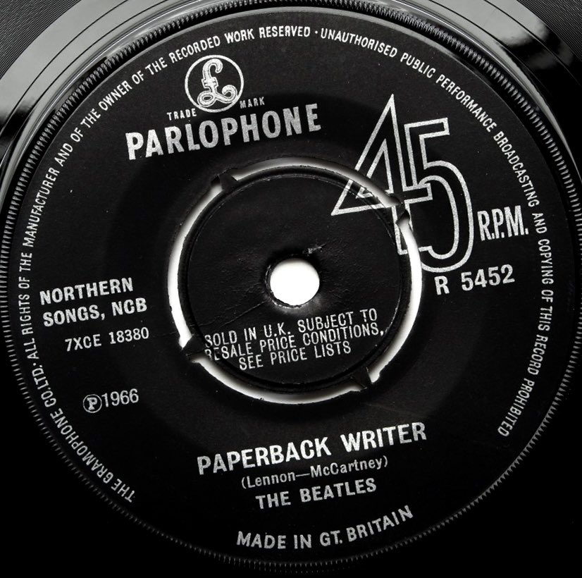 The Beatles Paperback Writer 30 May 1966 …and the b-side is the brilliant ‘Rain’ #thebeatles #music #songwriters #liverpool #60s #vinylsingle #vinylcollector #records