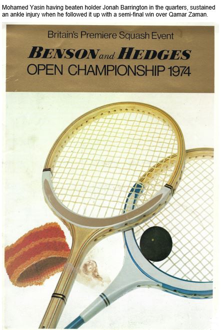The Men’s British Open 50 years ago in Sheffield in 1974 didn’t feature a final. The full draw is here squashlibrary.info/general-resour…, with ticket details, & link to footage from the exhibition between Hunt and Barrington on the Library YouTube Channel. @BritOpenSquash @PSAWorldTour