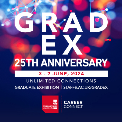 🎉 GradEX is back and celebrating its 25th anniversary! 🎉

Join us on-campus and online as our students showcase their final-year projects and connect with employers and industry leaders.

Discover their incredible talent: staffs.ac.uk/gradex

#StaffsUniGradEX