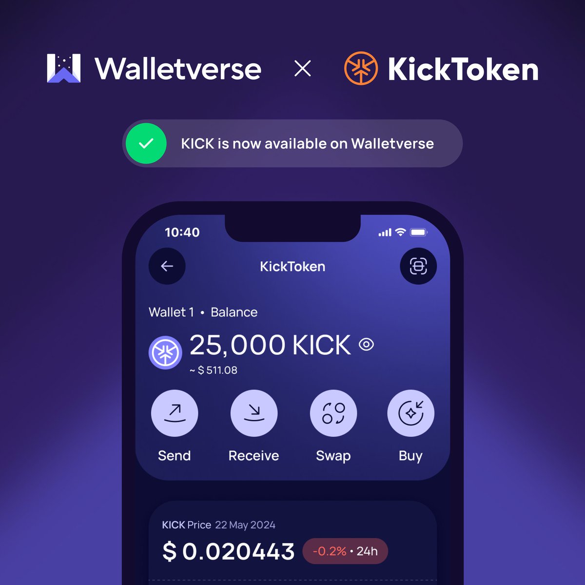 walletverse_io's tweet image. Walletverse supports $KICK! 💥

@kickexcom Don't pay trading fees
earn on each deal instead

📲Download Walletverse: walletverse.go.link/?adj_t=1cbx4ba…

#KickToken #KICK