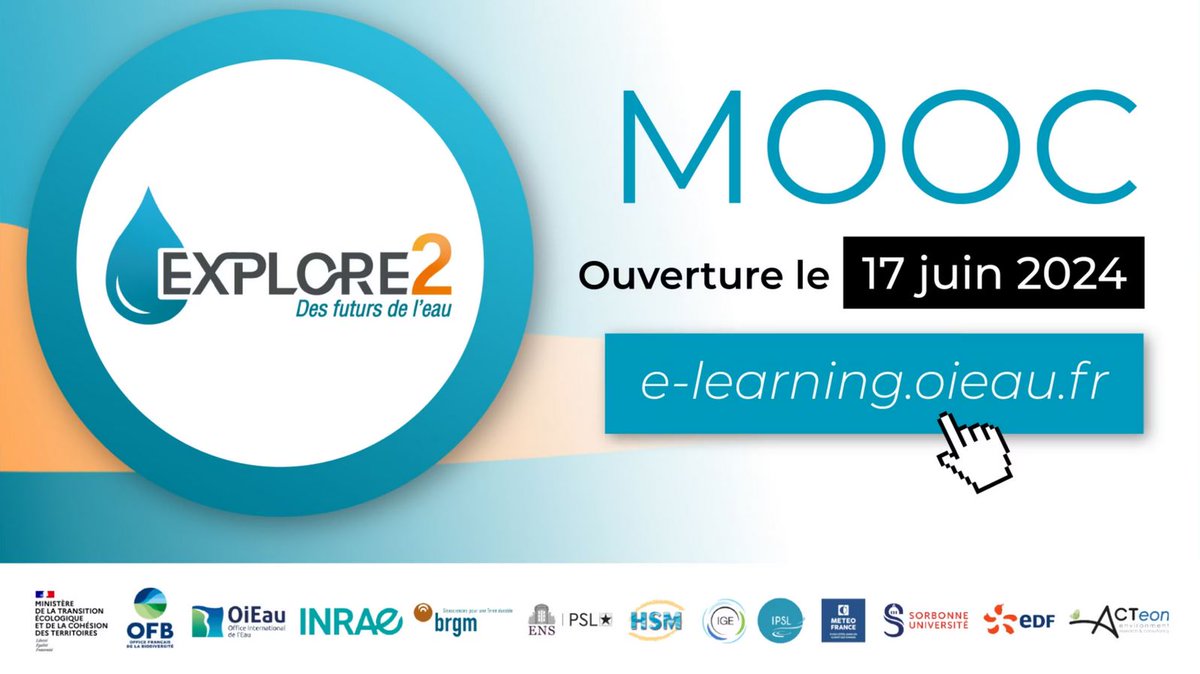 📢Le projet #Explore2 a produit des données hydrologiques à partir des dernières publications du GIEC. Afin de vous accompagner dans la prise en main de ces données, un MOOC a été réalisé. 
📝Inscrivez-vous pour y participer :
➡️gesteau.fr/actualite/les-…
