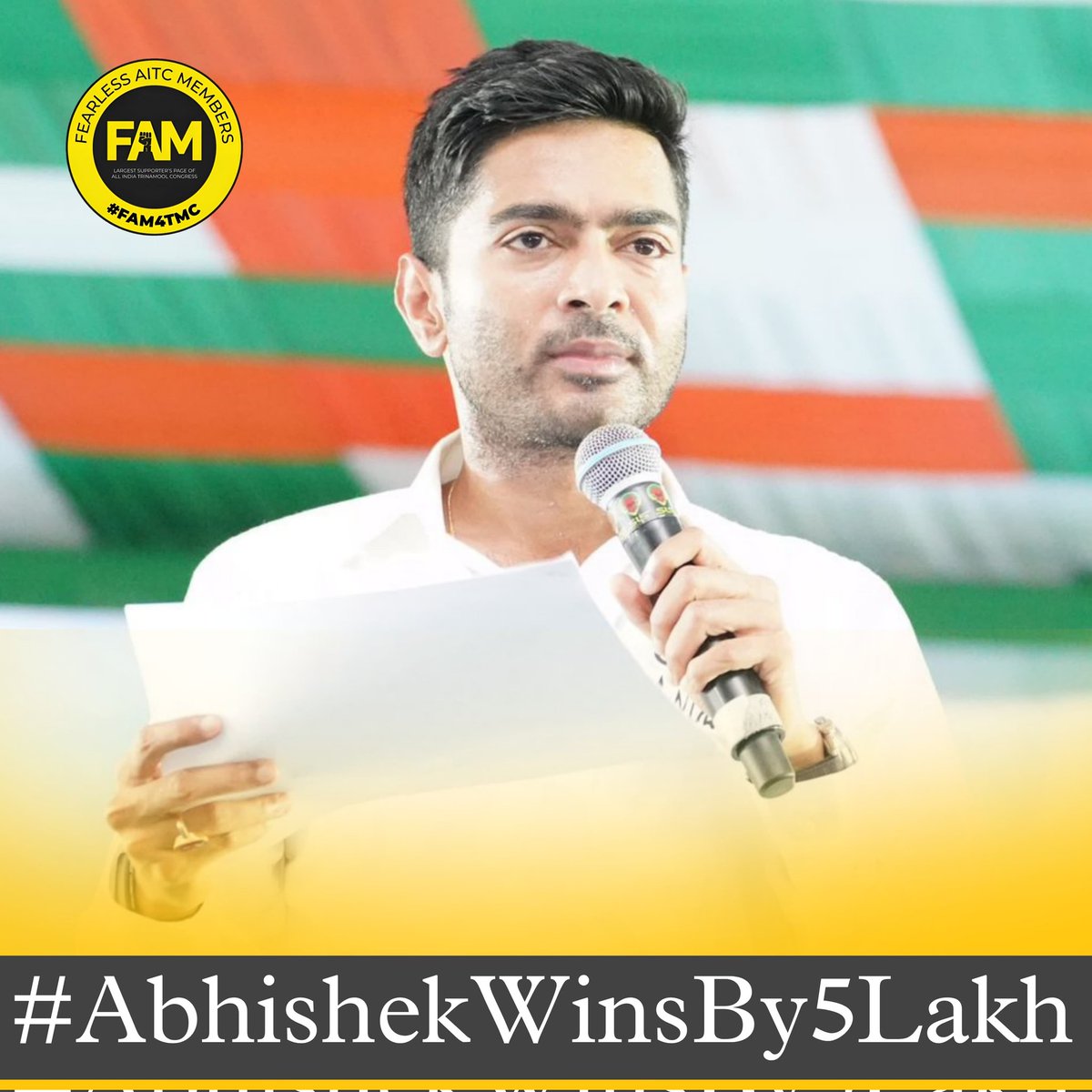 বিরোধী পক্ষ নিপাত যাক 
বাংলায় তৃণমূল কংগ্রেসের ছত্রছায়ায় মা-বোনেদের সন্মান থাক্।
১ লা জুন জোড়া ফুলেই ভোট দিয়ে, ছিনিয়ে আনবো অভিষেক দার জয়। মার্জিন হবে ৫ লাখ।
#AbhishekWinsBy5lakh 
#FAM4TMC