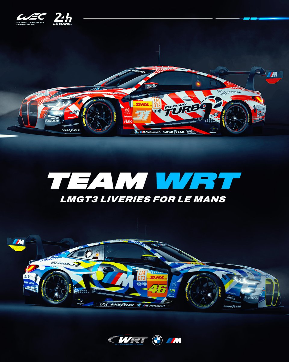 Team @followWRT has unveiled special 'Le Mans' liveries for the #31 and #46 BMW M4 GT3 ! So what do you make of them? #WEC #LeMans24