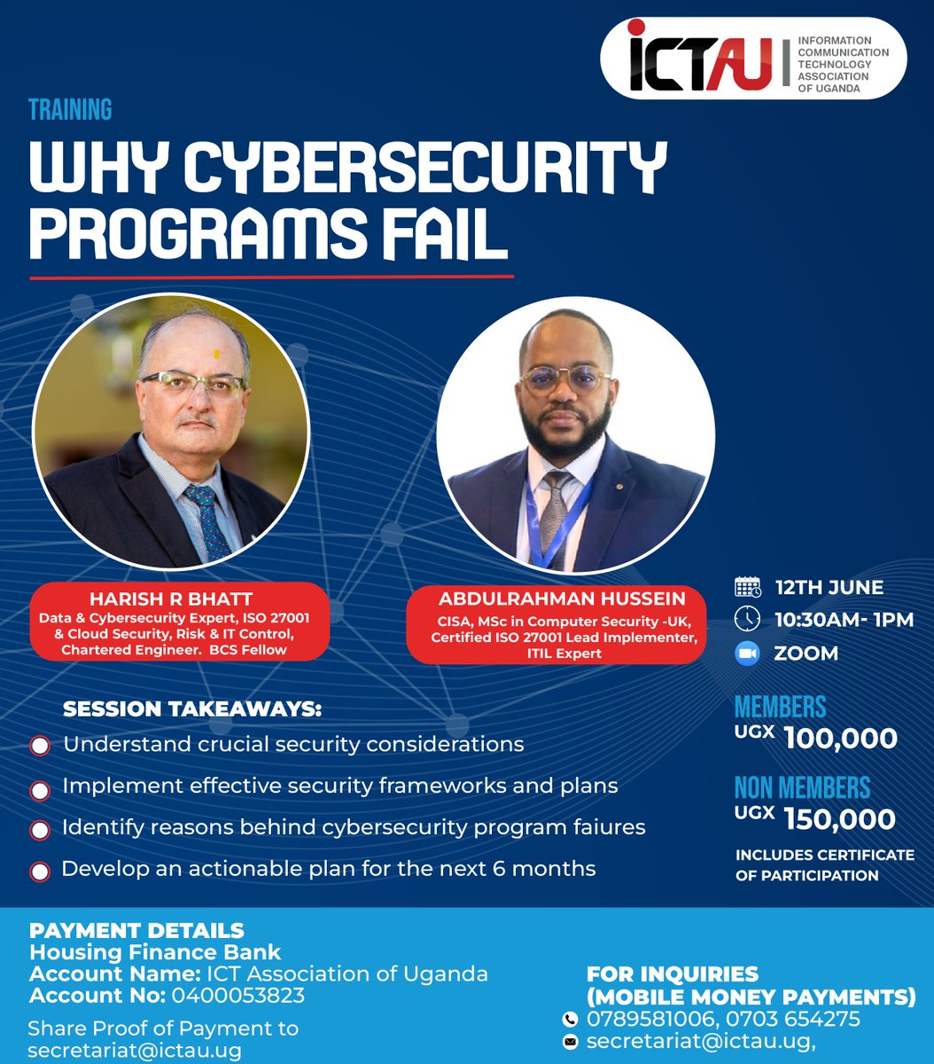 In the heart of every digital community, cyber threats are always lurking. With excitement, we introduce our special Cyber Security Training on June 12th, 2024 🗓

Don’t miss this chance to protect your digital life. Book spot today.

#CyberSecurity
#Training
#DigitalGuardian