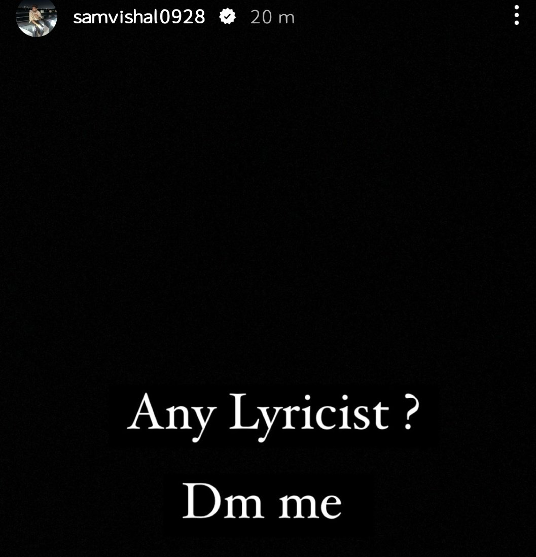 Any Lyricist out there wanted to showcase your talent, dm @samvishal280999 on Instagram

#SamVishal #talent #indiemusic #independentartist #music #ShivaniNarayanan #AkshayKamal