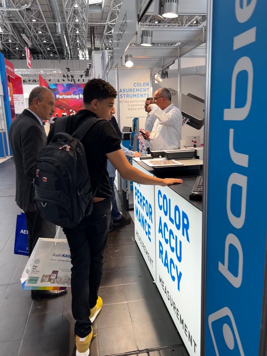 Amazing Day 2 at @drupa. Our booth was busy and our COO Viktor Lazzeri had the pleasure to talk about ‘Accurate #colormeasurement on digitally printed materials’ at the Touchpoint Textile area hosted by @ESMA_Print. Visit our booth Hall 8b-C15 to become a #topperformer.