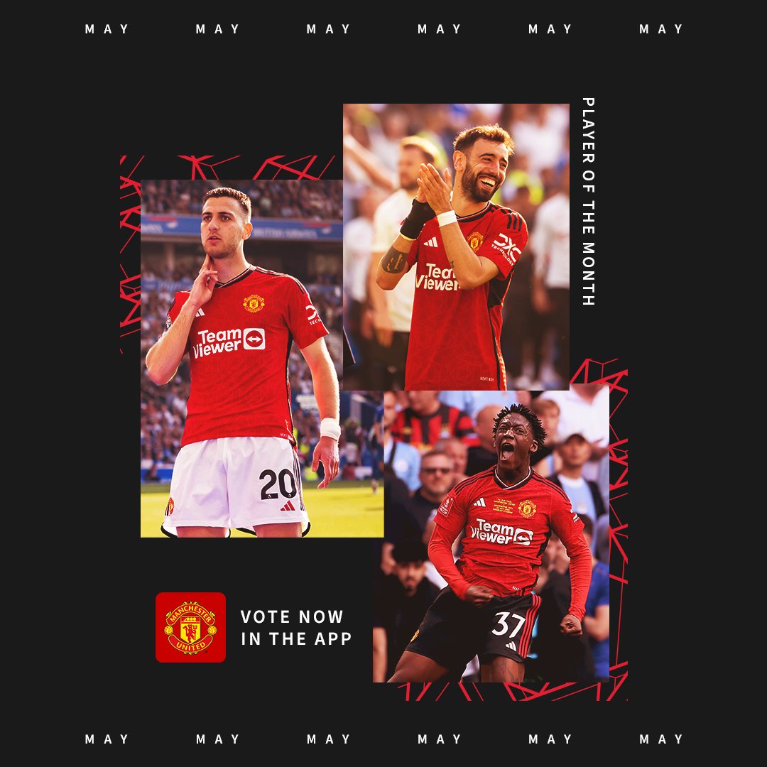 Tak terasa Mei sudah mau berakhir. 🔚 Siapa pemain United yang layak menjadi Player of the Month? 💫 Vote via app ➡️ bit.ly/3Dg7TcV #MUFC